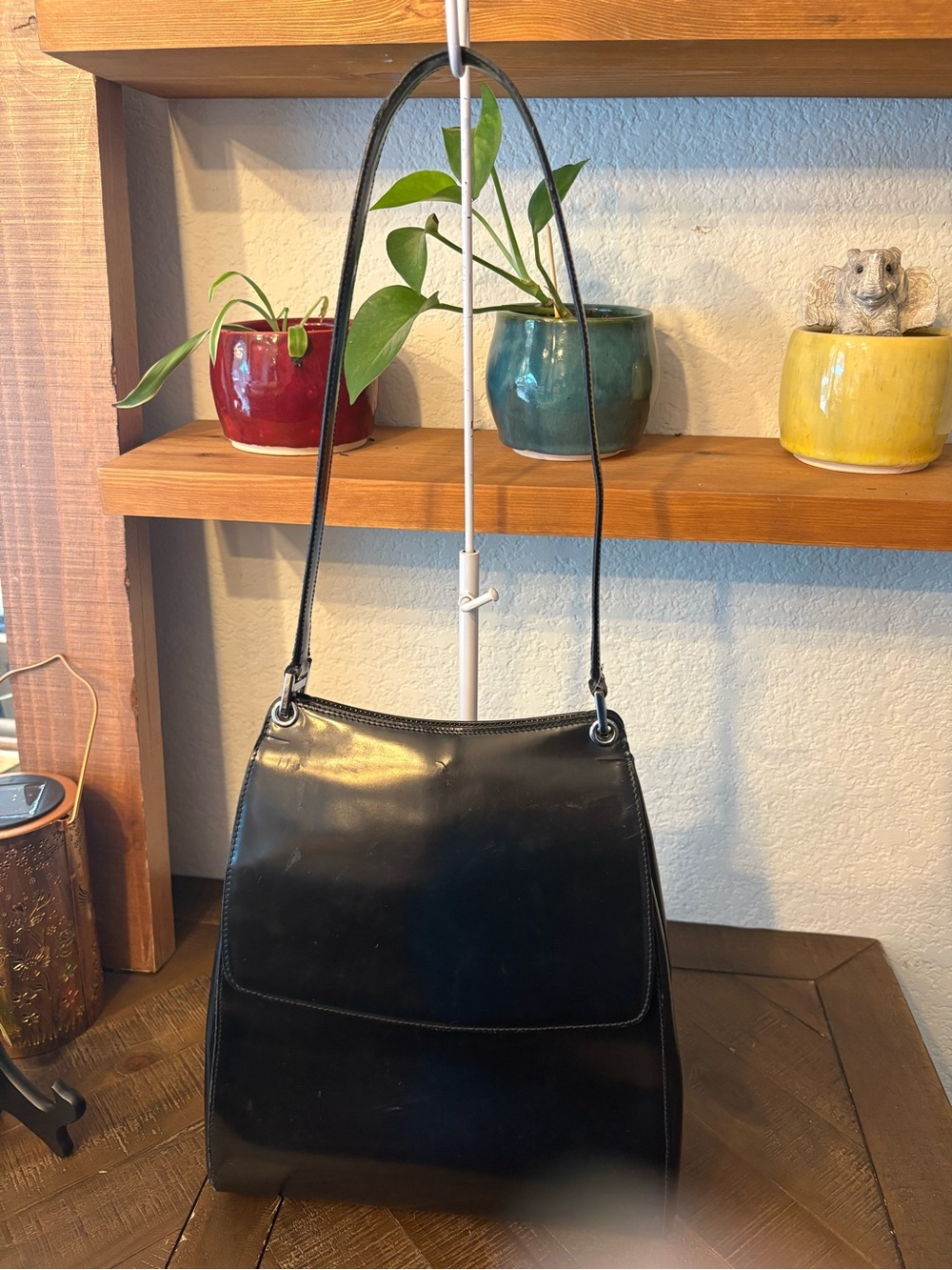 Bally Black Patent Leather Shoulder Bag